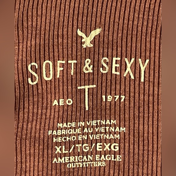 Dusty rose ribbed top - American Eagle Outfitters - Picture 5 of 6